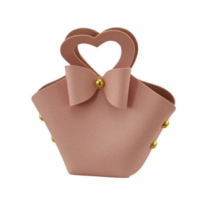 BORSETTA CUORE PICCOLA ROSA ANTICO 8X9